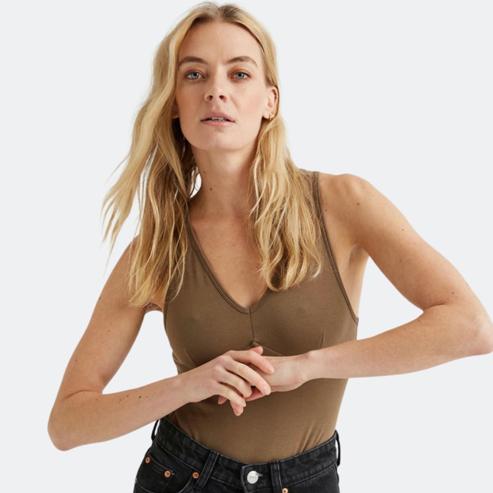 Richer poorer brown bodysuit